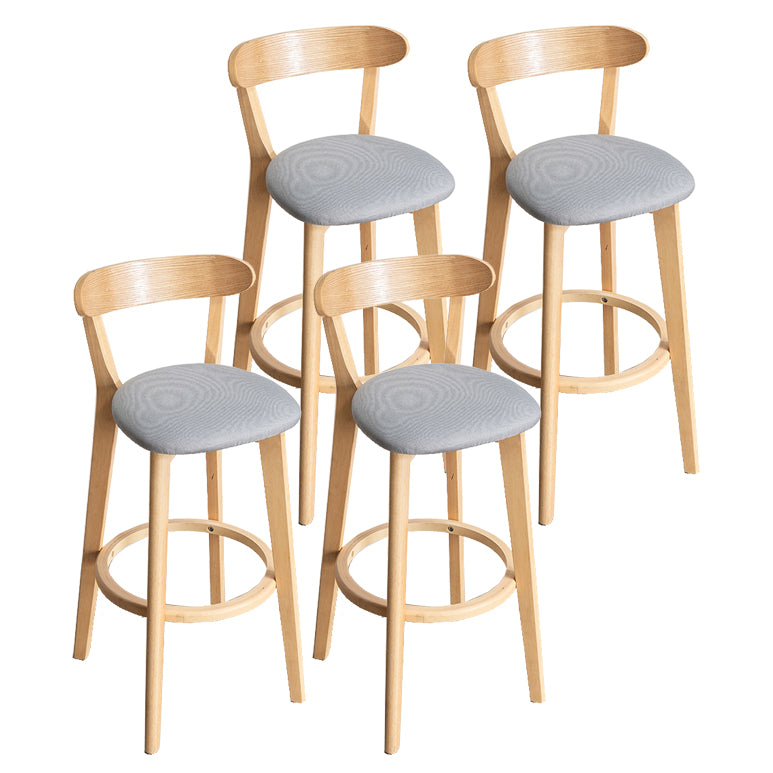 Contemporary Wood Dining Kitchen Room Armless Stool Low Back Bar Stool