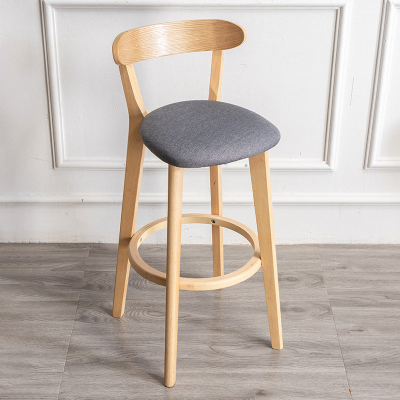 Contemporary Wood Dining Kitchen Room Armless Stool Low Back Bar Stool