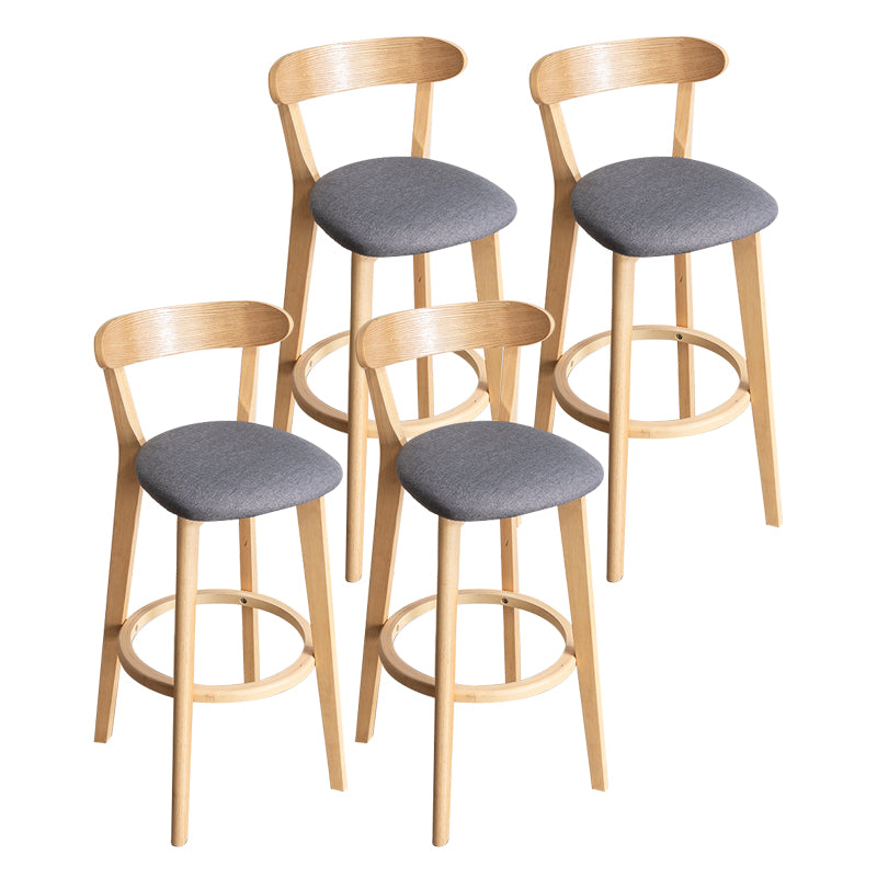 Contemporary Wood Dining Kitchen Room Armless Stool Low Back Bar Stool