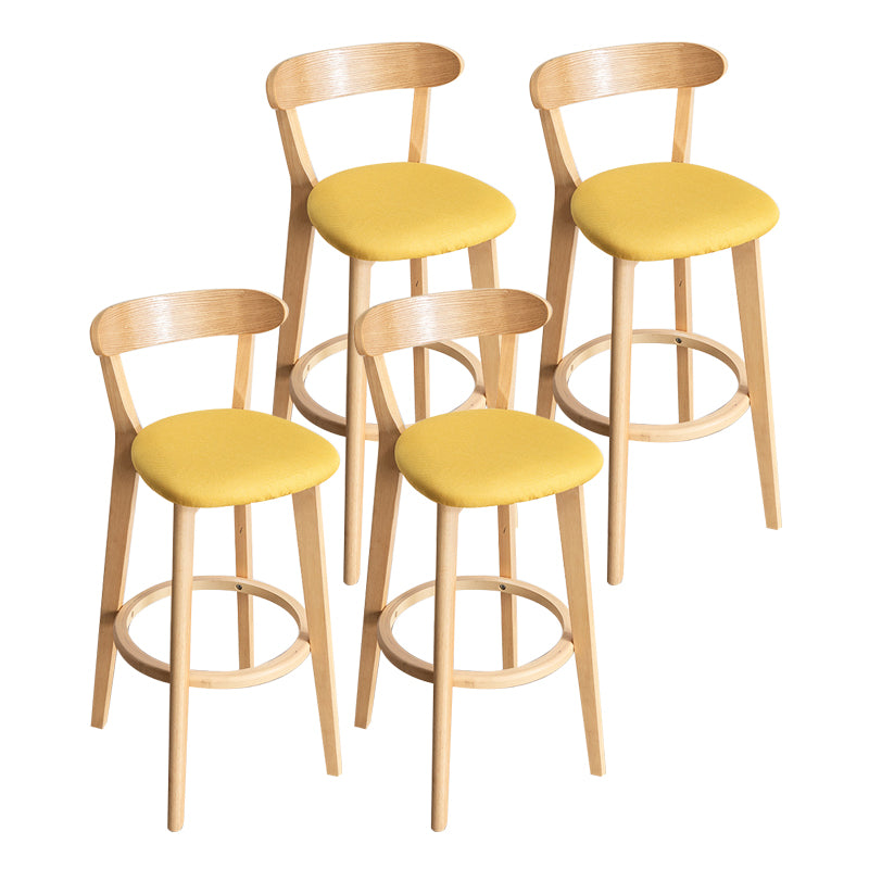 Contemporary Wood Dining Kitchen Room Armless Stool Low Back Bar Stool