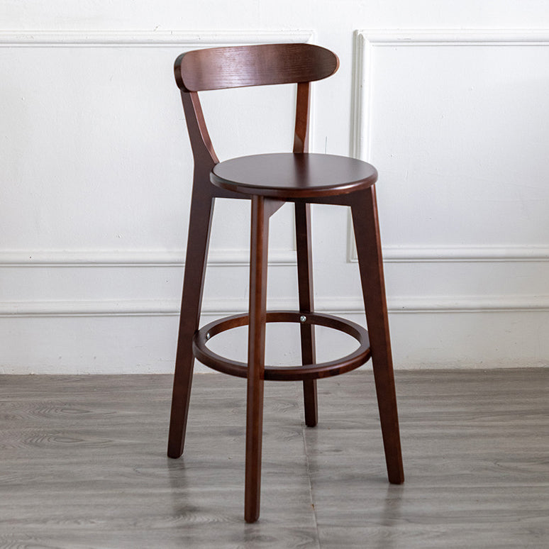 Contemporary Wood Dining Kitchen Room Armless Stool Low Back Bar Stool
