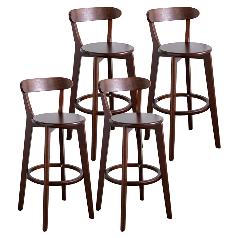 Contemporary Wood Dining Kitchen Room Armless Stool Low Back Bar Stool