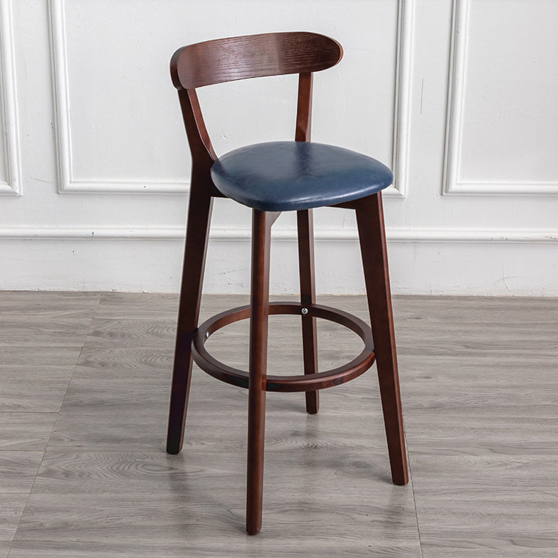 Contemporary Wood Dining Kitchen Room Armless Stool Low Back Bar Stool