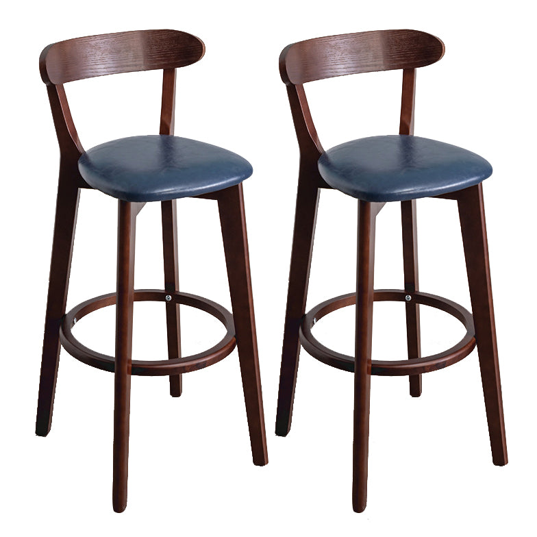 Contemporary Wood Dining Kitchen Room Armless Stool Low Back Bar Stool