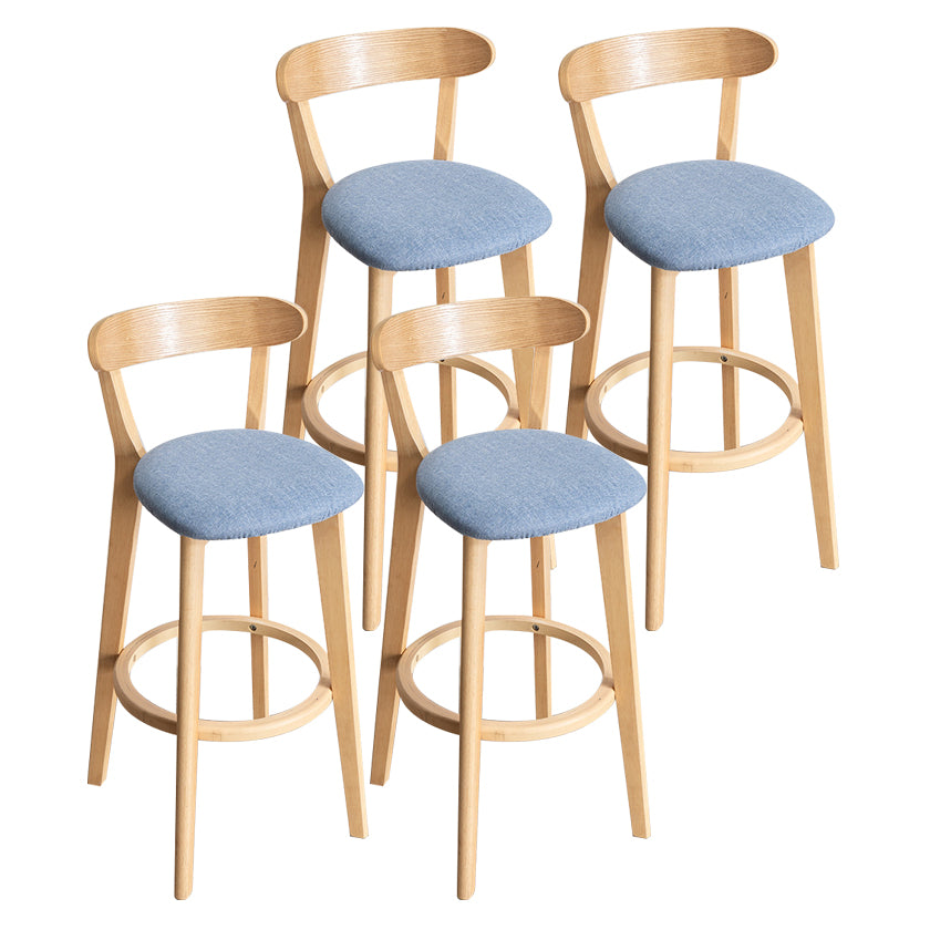 Contemporary Wood Dining Kitchen Room Armless Stool Low Back Bar Stool