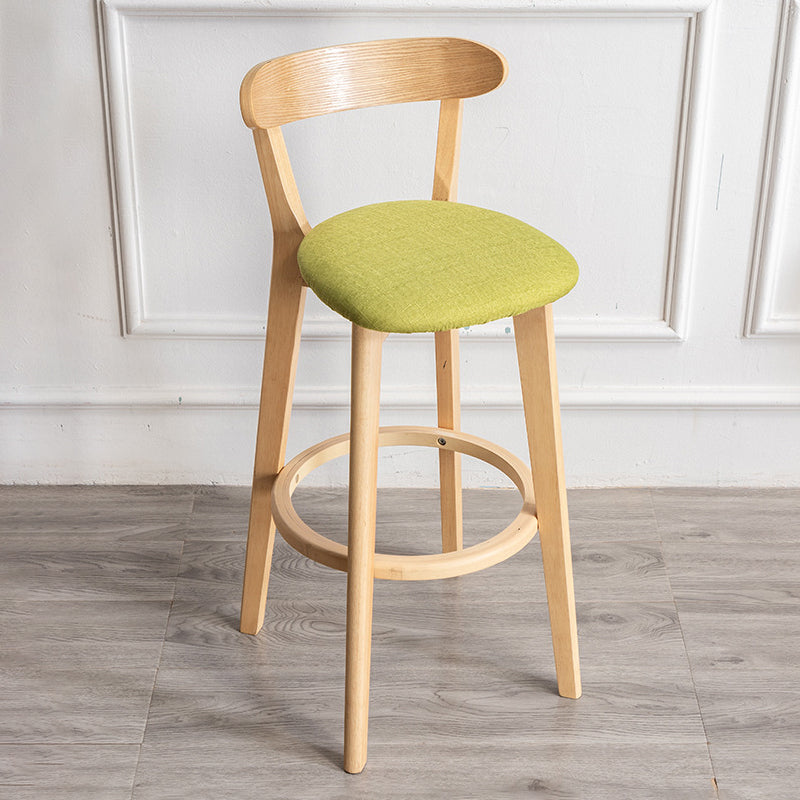 Contemporary Wood Dining Kitchen Room Armless Stool Low Back Bar Stool