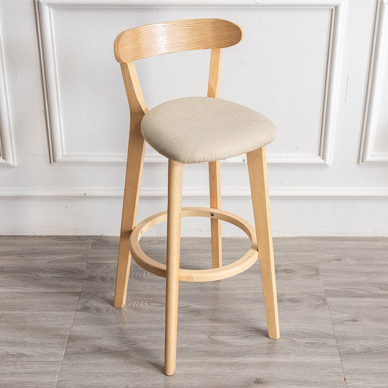 Contemporary Wood Dining Kitchen Room Armless Stool Low Back Bar Stool