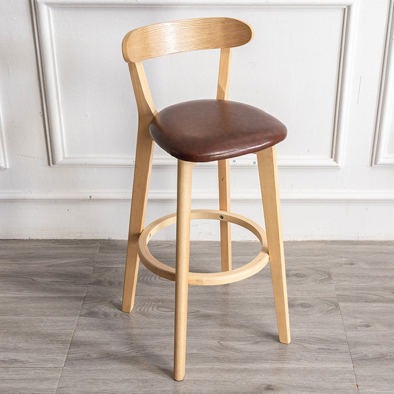 Contemporary Wood Dining Kitchen Room Armless Stool Low Back Bar Stool
