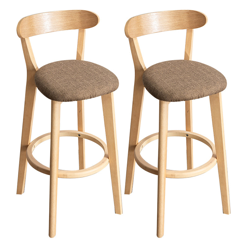 Contemporary Wood Dining Kitchen Room Armless Stool Low Back Bar Stool