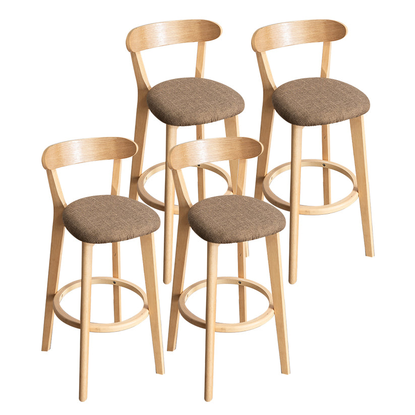 Contemporary Wood Dining Kitchen Room Armless Stool Low Back Bar Stool