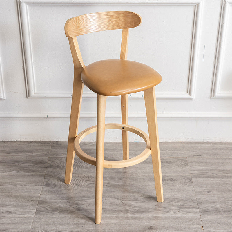 Contemporary Wood Dining Kitchen Room Armless Stool Low Back Bar Stool