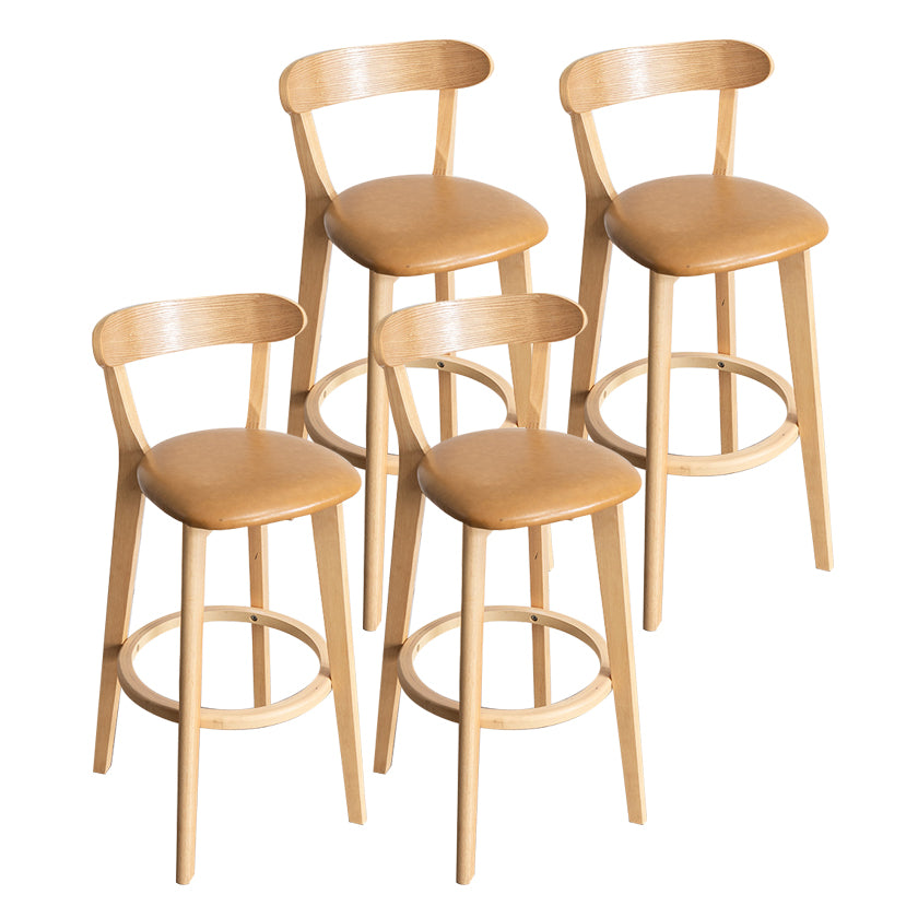 Contemporary Wood Dining Kitchen Room Armless Stool Low Back Bar Stool