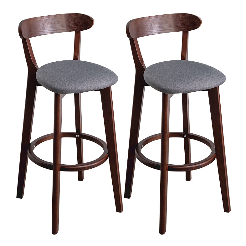 Contemporary Wood Dining Kitchen Room Armless Stool Low Back Bar Stool