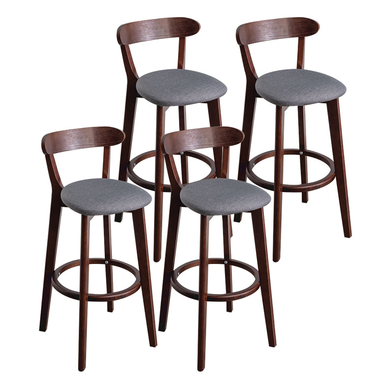 Contemporary Wood Dining Kitchen Room Armless Stool Low Back Bar Stool