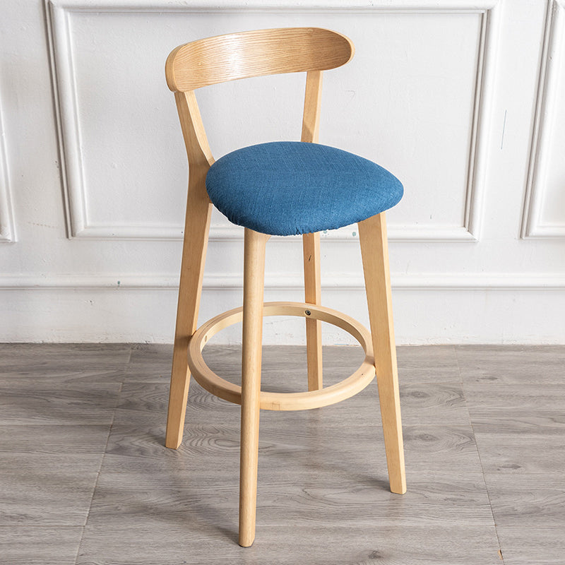 Contemporary Wood Dining Kitchen Room Armless Stool Low Back Bar Stool
