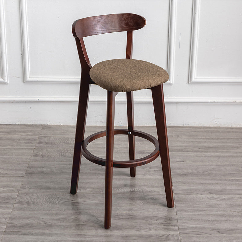 Contemporary Wood Dining Kitchen Room Armless Stool Low Back Bar Stool