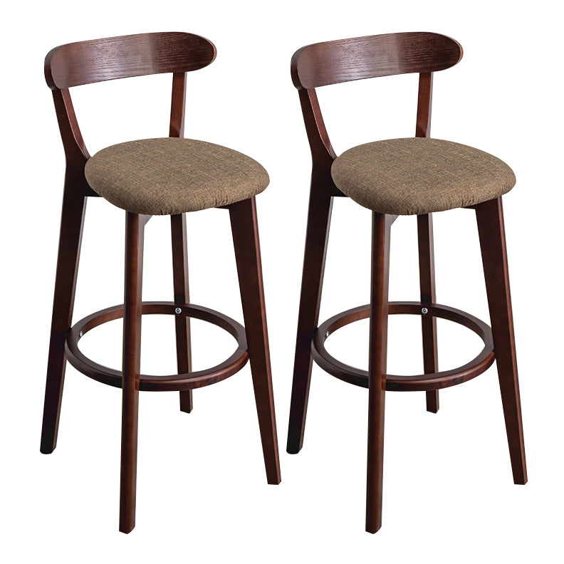 Contemporary Wood Dining Kitchen Room Armless Stool Low Back Bar Stool