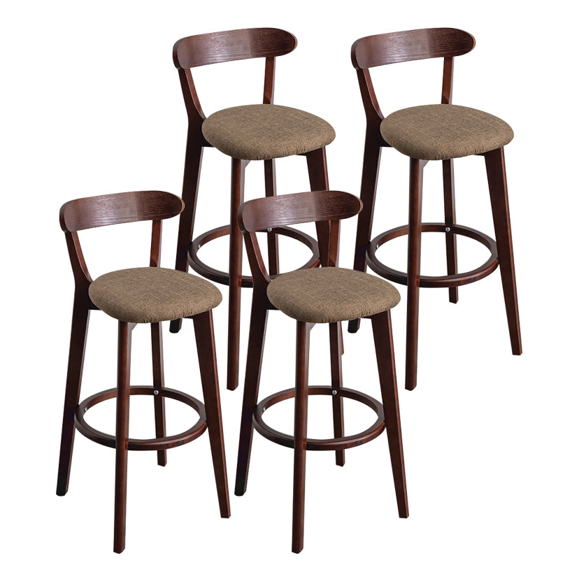 Contemporary Wood Dining Kitchen Room Armless Stool Low Back Bar Stool
