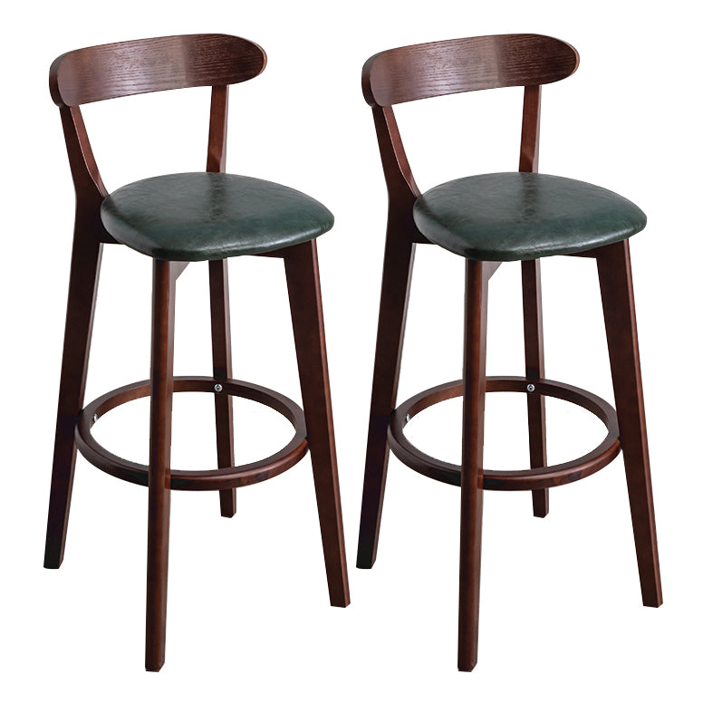 Contemporary Wood Dining Kitchen Room Armless Stool Low Back Bar Stool