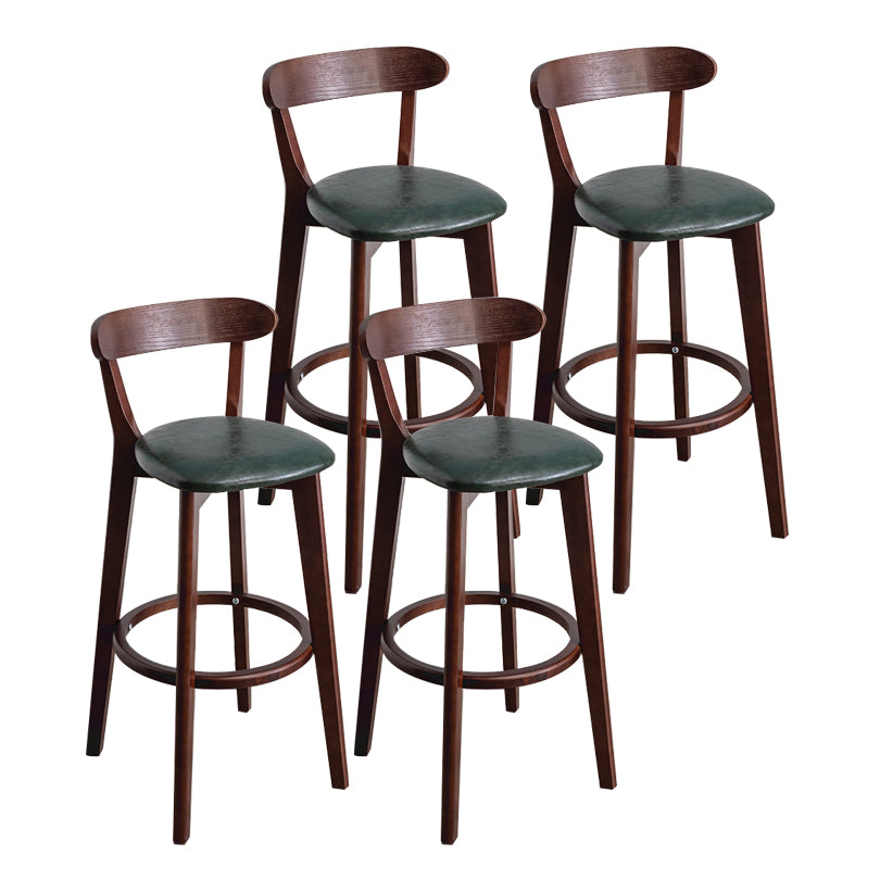 Contemporary Wood Dining Kitchen Room Armless Stool Low Back Bar Stool