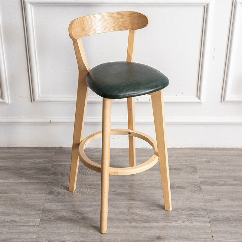 Contemporary Wood Dining Kitchen Room Armless Stool Low Back Bar Stool
