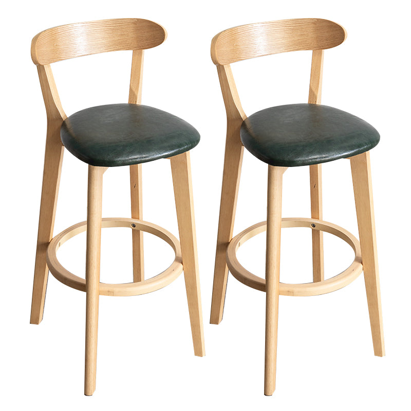 Contemporary Wood Dining Kitchen Room Armless Stool Low Back Bar Stool