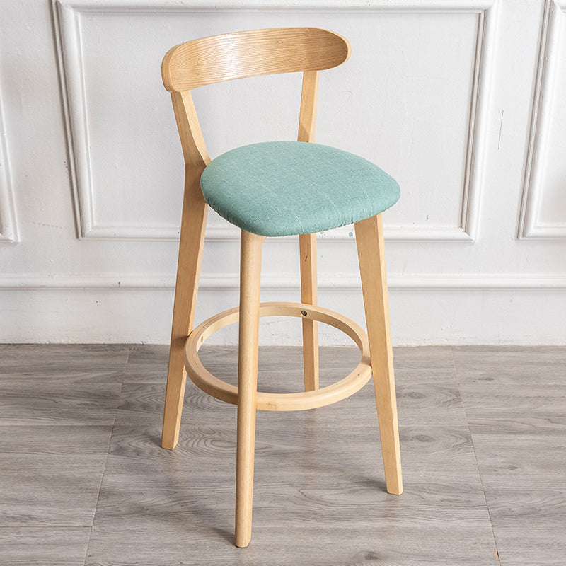 Contemporary Wood Dining Kitchen Room Armless Stool Low Back Bar Stool