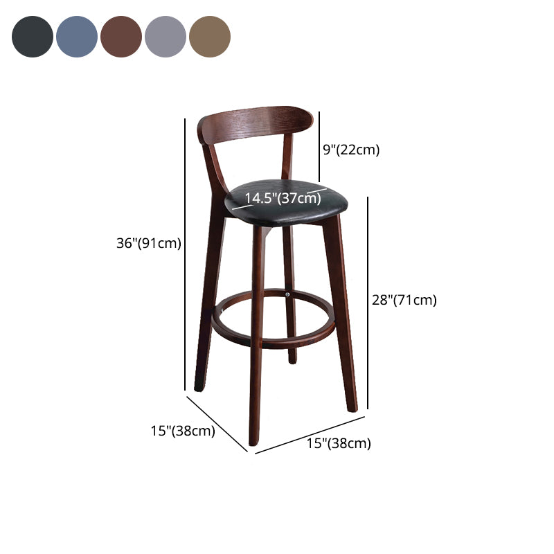 Contemporary Wood Dining Kitchen Room Armless Stool Low Back Bar Stool