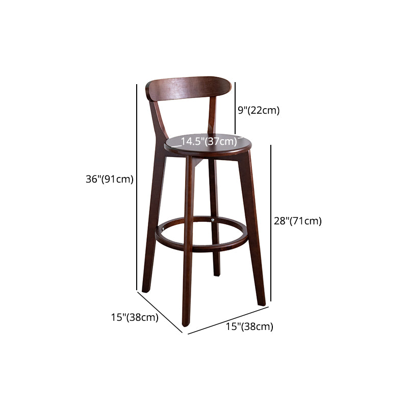 Contemporary Wood Dining Kitchen Room Armless Stool Low Back Bar Stool