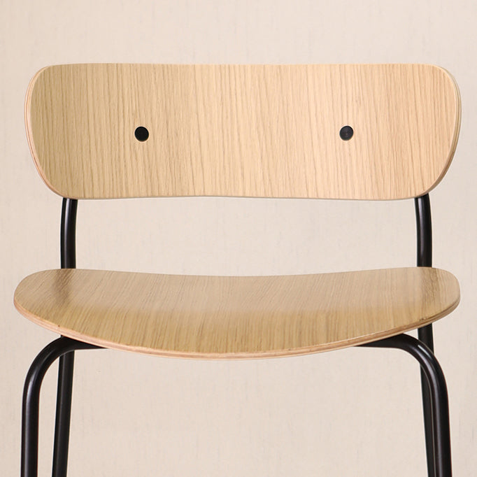 Modern Style Low Back Bar-stool Wooden Bar Stool with Metal Legs