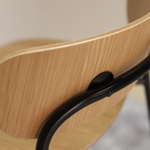 Modern Style Low Back Bar-stool Wooden Bar Stool with Metal Legs