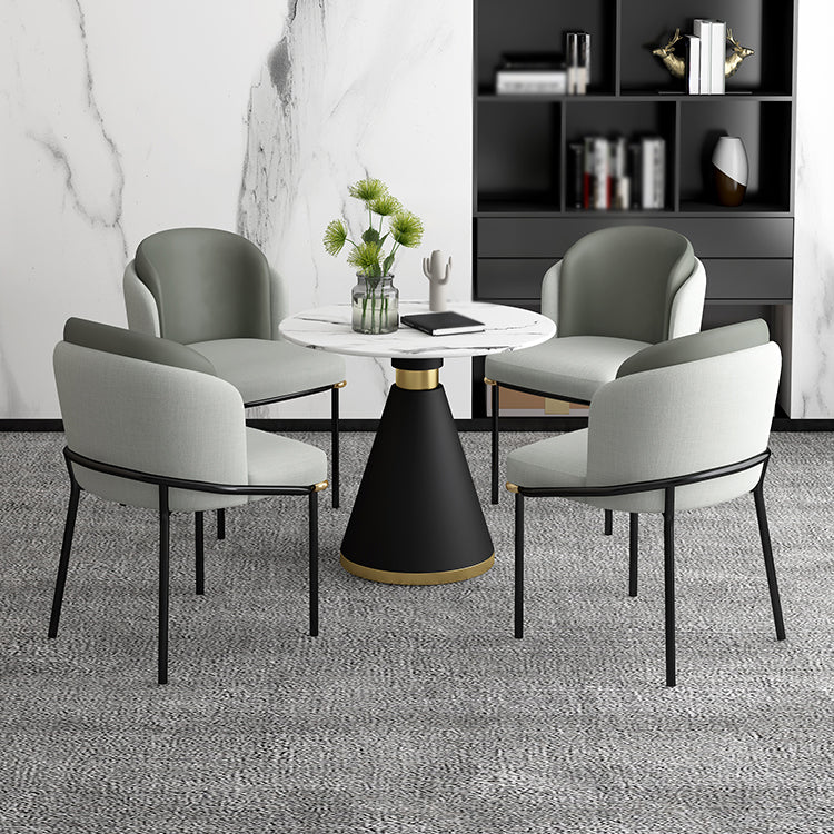 Contemporary 1/2/5 Pieces Dining Set Metal Dining Room Set for Home Use