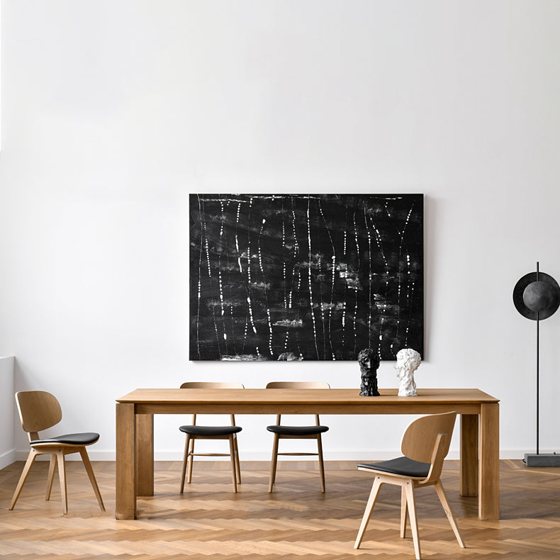 Modern Fir Wood Table for Restaurant Rectangle Dining Table with 4 Legs