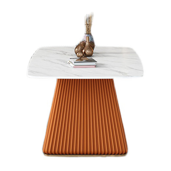 Mesa de comedor de piedra sinterizada Mesa de comedor tradicional de lujo con base de pedestal