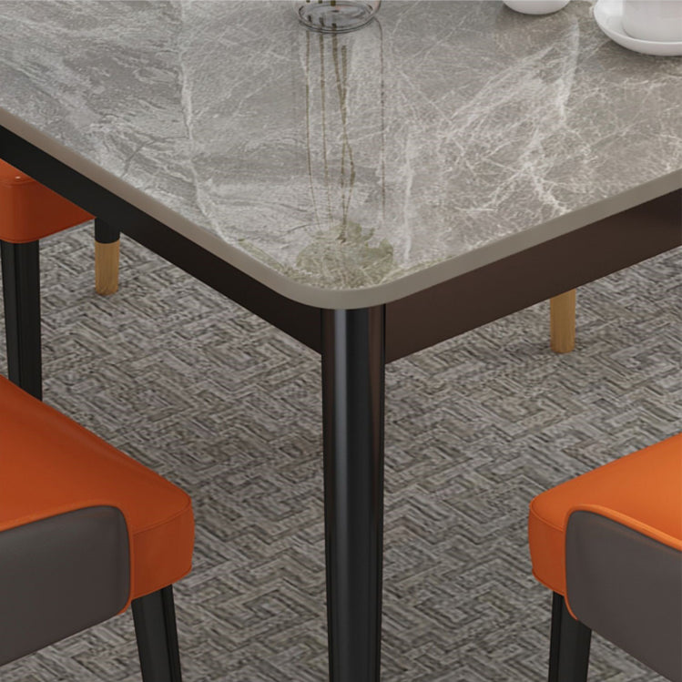 Traditional Luxury Rectangle Dining Table Stone Dinner Table with 4-foot