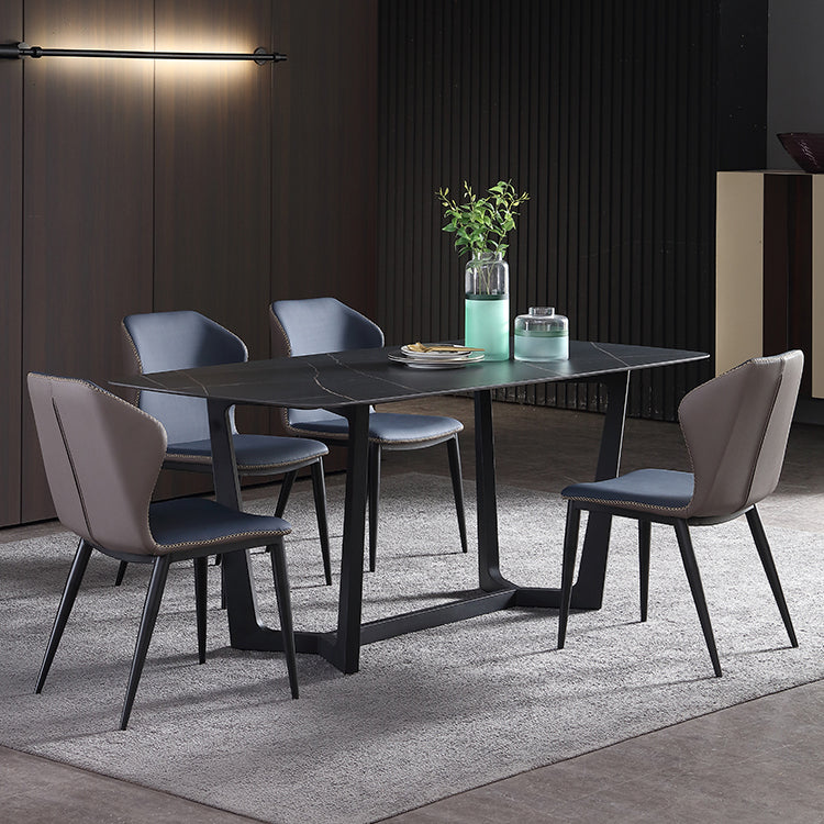 Industrial Rectangle Furniture Trestle Base Dining Site Table for Dining Room