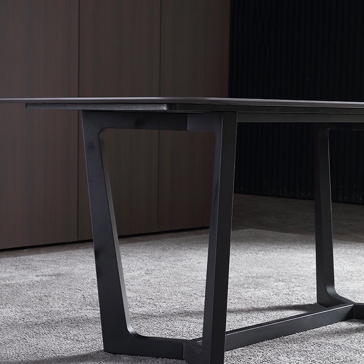 Industrial Rectangle Furniture Trestle Base Dining Site Table for Dining Room