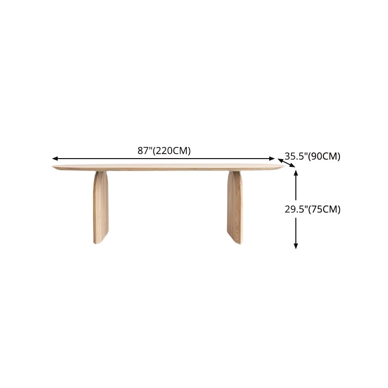 Oval Solid Wood Dining Table Modern Double Pedestal Table for Dining Room