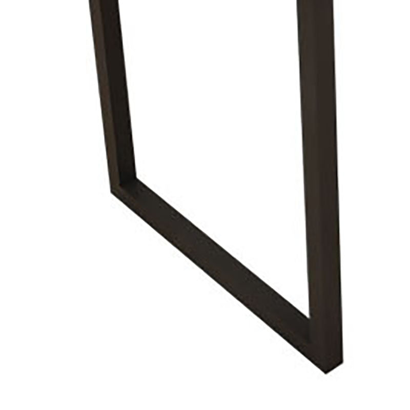 Mesa de comedor moderna de piedra y acero, mesa de comedor con pedestal doble, estructura negra