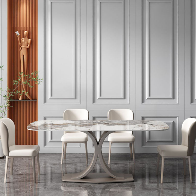 Modern Sintered Stone Dining Table Rectangle Dinner Room Kitchen Table