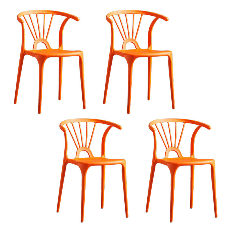 Contemporary Stackable Chairs Dining Kitchen Arm Chair with Plastic Legs