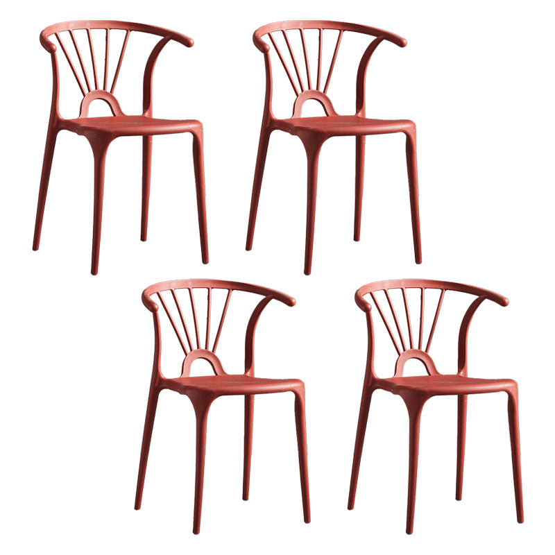 Contemporary Stackable Chairs Dining Kitchen Arm Chair with Plastic Legs