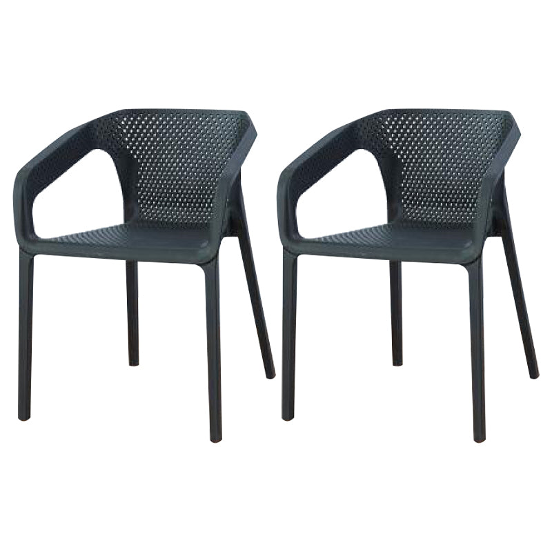 Contemporary Stackable Chair Dining Kitchen Arm Chair with Plastic Legs