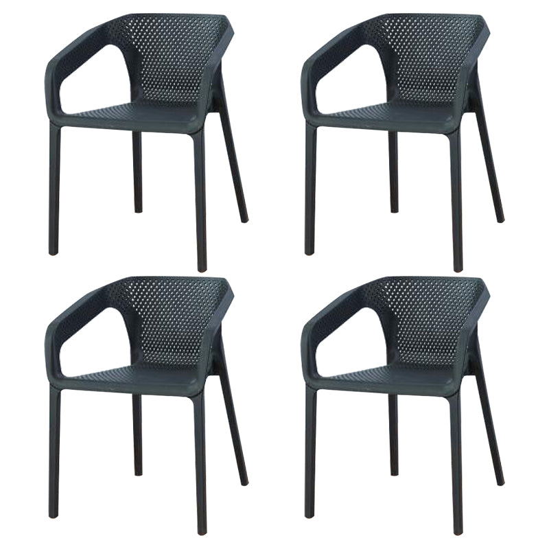 Contemporary Stackable Chair Dining Kitchen Arm Chair with Plastic Legs