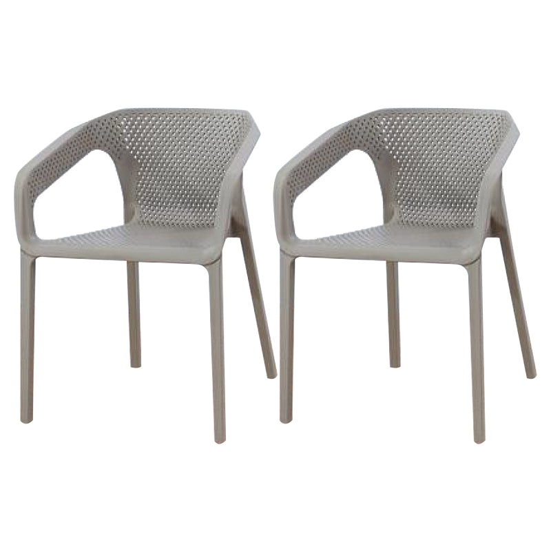 Contemporary Stackable Chair Dining Kitchen Arm Chair with Plastic Legs