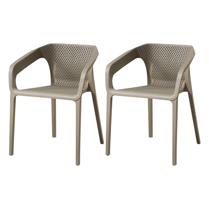 Contemporary Stackable Chair Dining Kitchen Arm Chair with Plastic Legs
