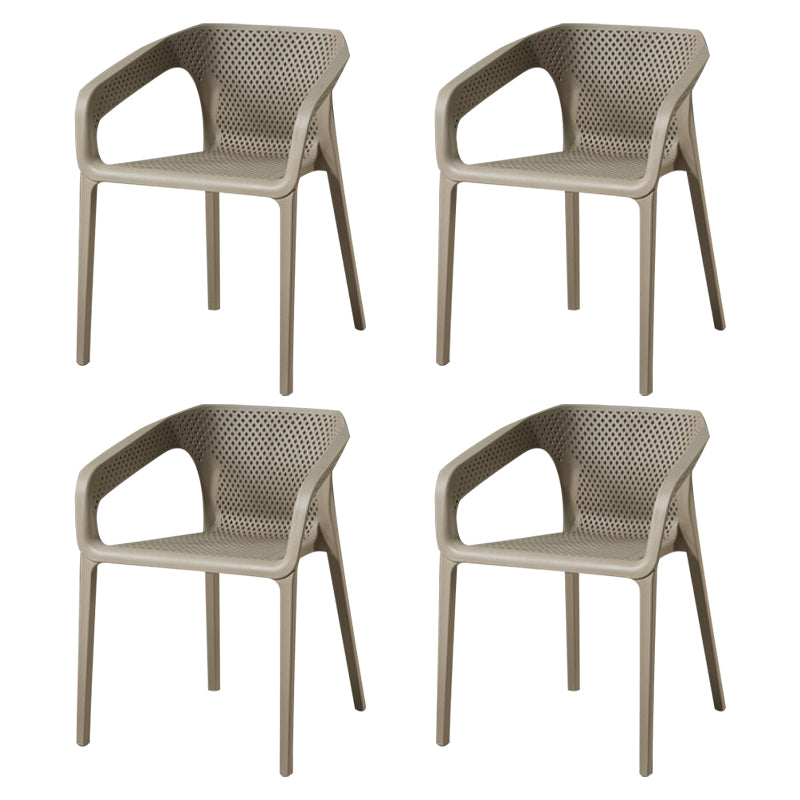 Contemporary Stackable Chair Dining Kitchen Arm Chair with Plastic Legs
