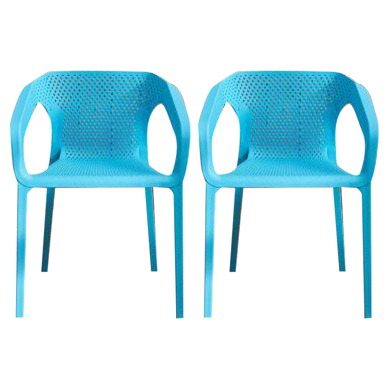 Contemporary Stackable Chair Dining Kitchen Arm Chair with Plastic Legs