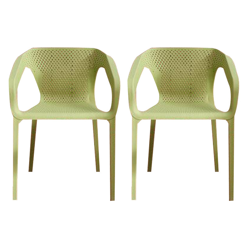Contemporary Stackable Chair Dining Kitchen Arm Chair with Plastic Legs