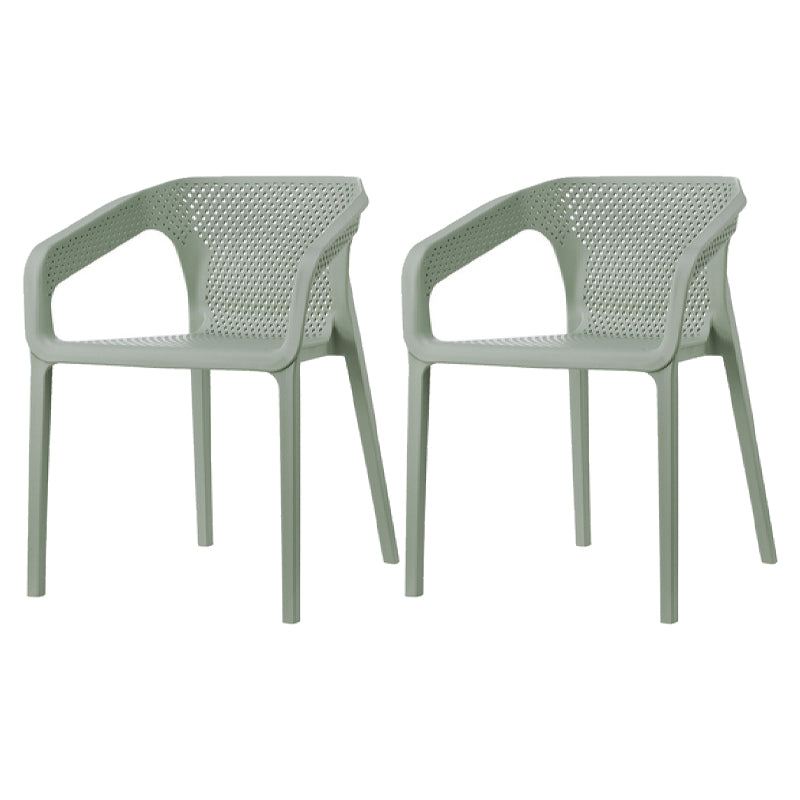Contemporary Stackable Chair Dining Kitchen Arm Chair with Plastic Legs